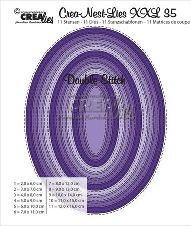 Dies Crea-Nest-Lies-XXL 35 - Oval double Stitched in/out