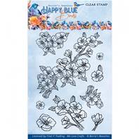 Tampon - Happy blue Birds - Floral branch