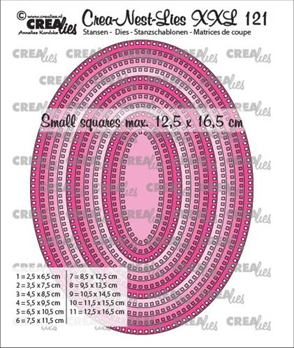 Dies- Crea-Nest-Lies-XXL 121 - Ovals with small squares