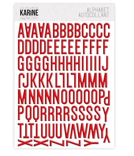 Stickers alphabet - Christmas street - Rouge