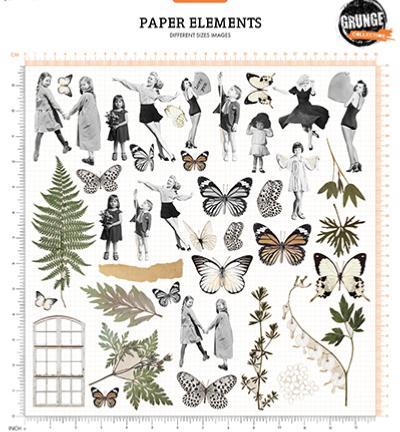 Paper elements - Grunge collection - People & botanics