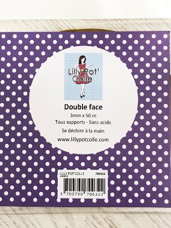 Rouleau double face 3 mm x 50m - Lilly Pot'Colle