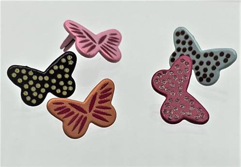 5 brads papillons - imprimés