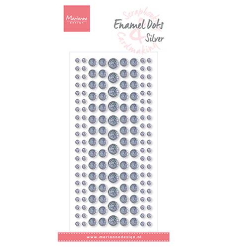 Enamel Dots - Glitter silver