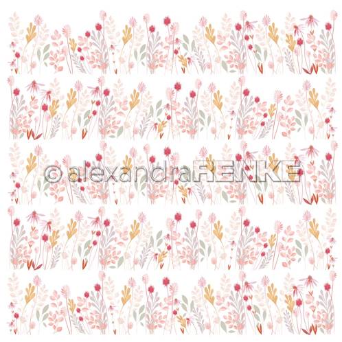 Papier - Artist flowers - Flower rows indian yellow pink
