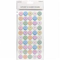 Alphabet & numbers Stickers - Chipboard - pastel