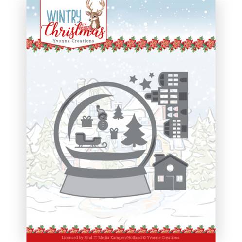 Dies - Wintry Christmas - Snowman in snow globe