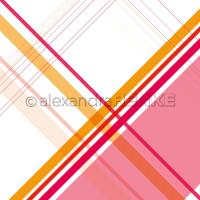 Papier - Bloomy Sweet - Squared stripes diagonal rose orange