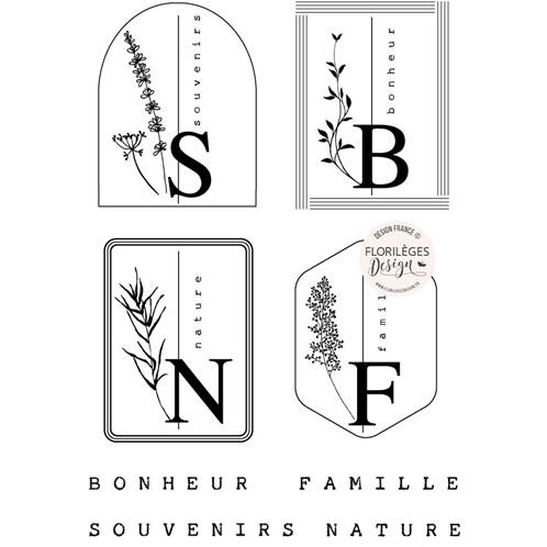 Tampon - Herbarium - Etiquettes florales 1