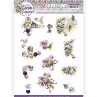 Papier à découper 3D - Purple passion - Purple Violets