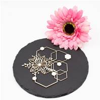 Chipboard floral - Hexagones