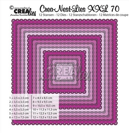 Dies Crea-Nest-Lies-XXL 70 - Square with open scallop