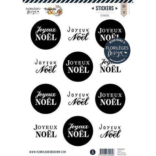 Stickers - Cannelle & chocolat - Joyeux Noël - Noir Blanc