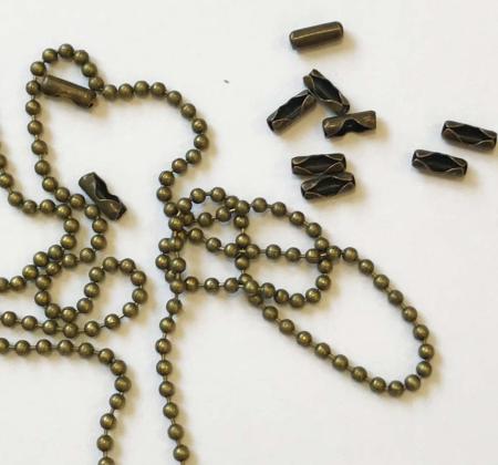 Chainette et 10 connecteurs - bronze
