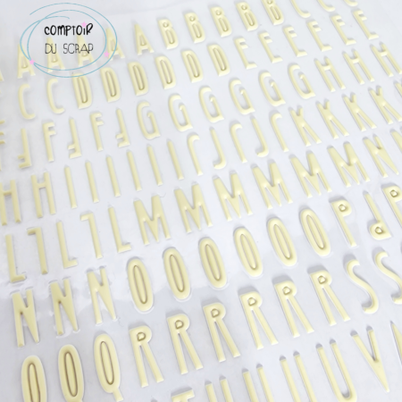 Stickers alphabet Puffy - jaune