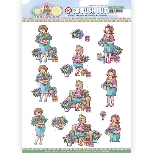 Papier 3D - Bubbly Girls - Sweetheart - Flowers and Gifts