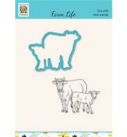 Die et tampon - Farm-life Cow and calf
