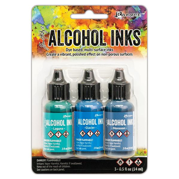 Alcohol Ink - Teal blue spectrum
