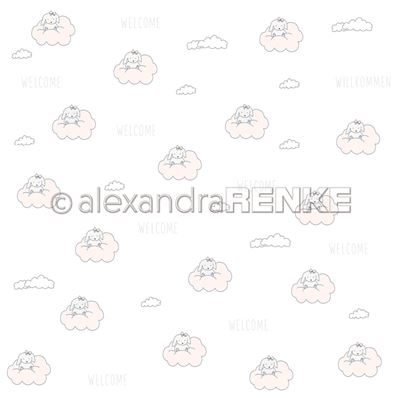 Papier - Baby - Rabbit on clouds pink