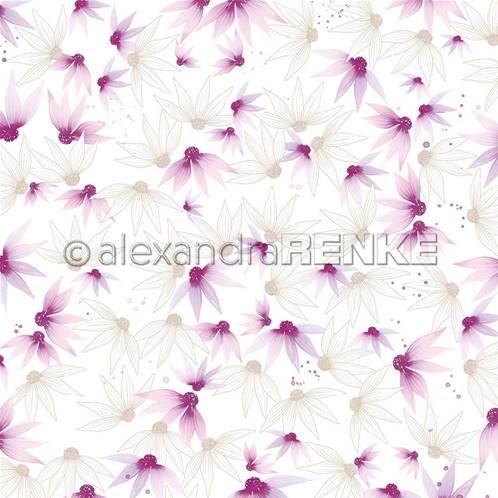 Papier - Artist flowers - Watercolor flowers violet
