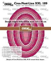 Crea-Nest-Lies XXL 129 - Oval whith rough edges and stitchlines