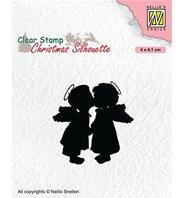 Clear stamp - Silhouette - Two kising angels