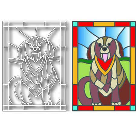 Die - Dog Stained Glass