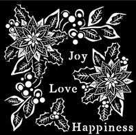 Pochoir - Christmas Joy, love, happiness