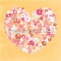Papier - Bloomy Sweet - Floral heart on golden yellow