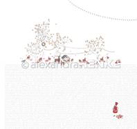 Papier - Noël conte de fées - Scène typographique des animaux de la forêt
