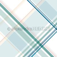 Papier - Bloomy Sweet - Squared stripes diagonal ice-green