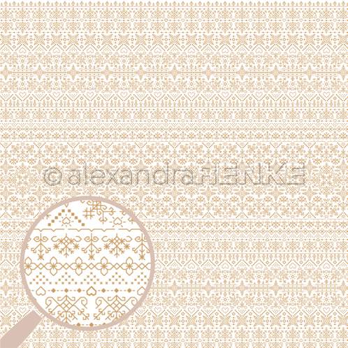 Papier - Embroidery pattern Gold beige