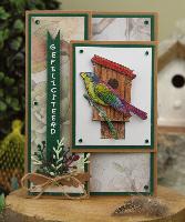 Tampon - Vintage Birds - Birdhouse