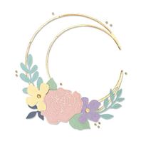Thinlits - Floral crescent moon frame