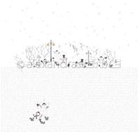 Papier - Noël conte de fées - Panorama typographique du bonhomme de neige