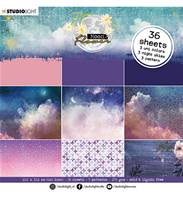 Paper pad 15x15 cm - Moon Flower - Purple night skies