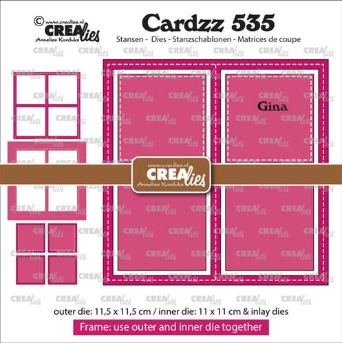 Die -Cardzz - Frame & Inlay Gina 4 x Square