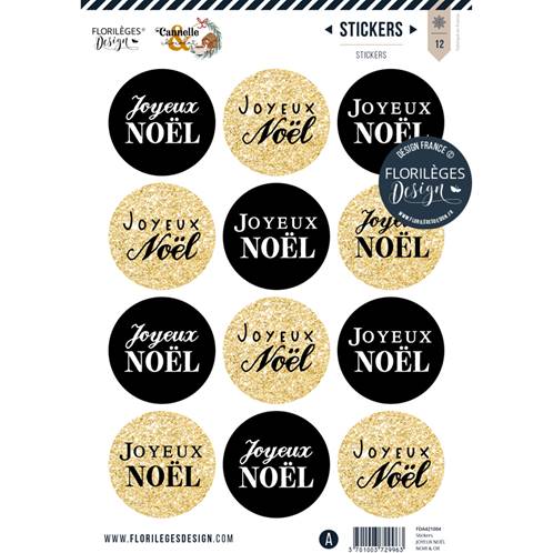 Stickers - Cannelle & chocolat - Joyeux Noël - Noir Or