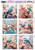 Papier Push out - Berrie's Beauties - Blue Bird - Square