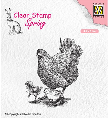 Clear stamp - Spring - Mother with chicks