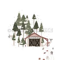 Papier - Christmas Presents - Reindeer with stable in the forest
