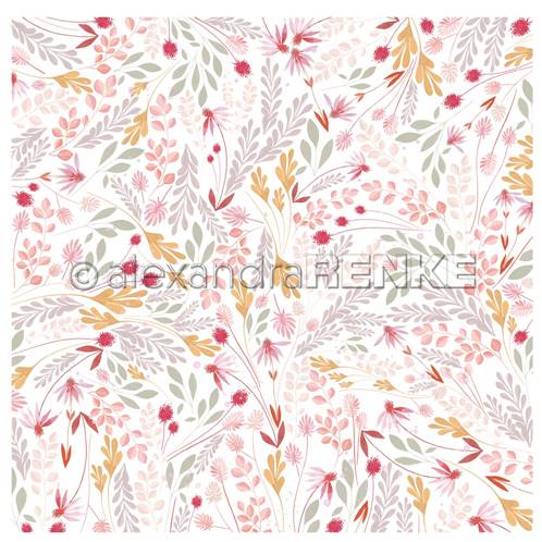 Papier - Artist Flowers - Floral Pattern indian Yellow pink