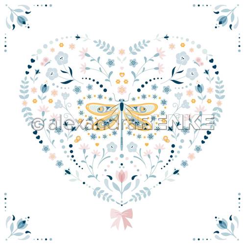 Papier - Folk Art - Butterfly in a Heart