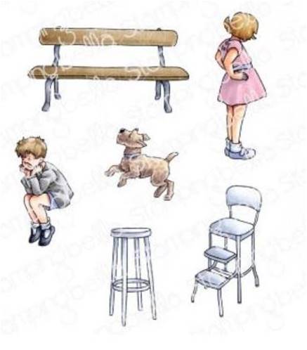 tampon - Edgar & Molly - Vintage bench set