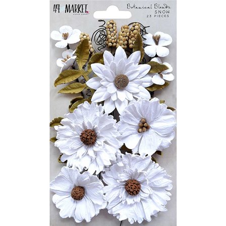 Boutique scrapbooking - Fleur grande fleur papier blanche tige