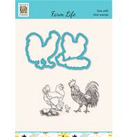 Die et tampon - Farm-life Chicken family