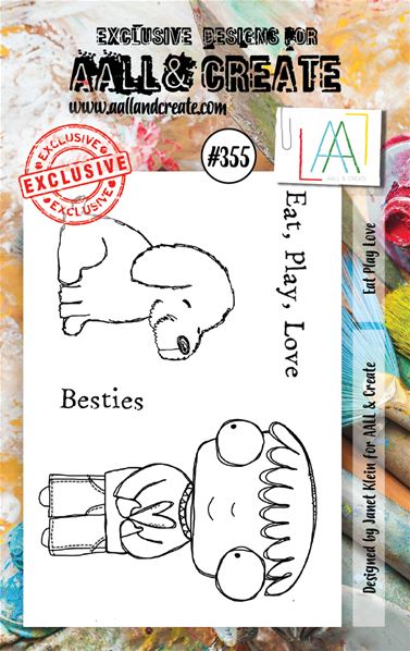 Clear Stamps - A7 - #355 Eat Play Love
