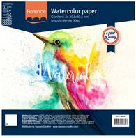 Papier Aquarelle Lisse 30x30 - 300g Blanc - 5 feuilles