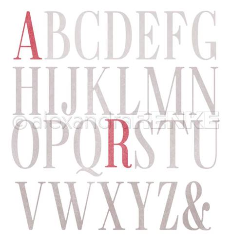 Die - Fine serif alphabet