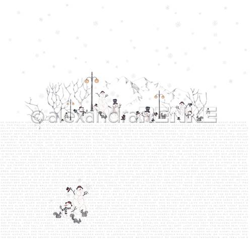 Papier - Noël conte de fées - Panorama typographique du bonhomme de neige